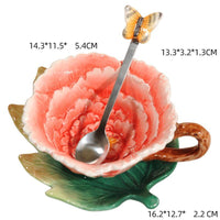 Ceramic Plants And Animal Model Tea Cups And Saucers