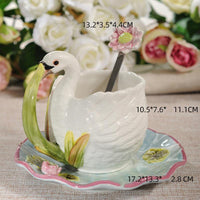 Ceramic Plants And Animal Model Tea Cups And Saucers