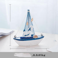 Ornements de modèle de bateau en toile de bois méditerranéen