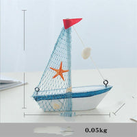 Ornements de modèle de bateau en toile de bois méditerranéen