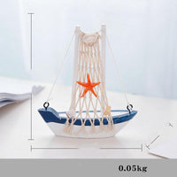 Ornements de modèle de bateau en toile de bois méditerranéen