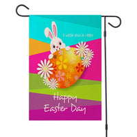 Drapeaux de jardin de Pâques Happy Bunny