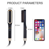 Mini brosse à lisser les cheveux, peigne chaud, fer en céramique