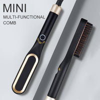 Mini brosse à lisser les cheveux, peigne chaud, fer en céramique