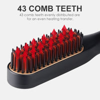 Mini brosse à lisser les cheveux, peigne chaud, fer en céramique