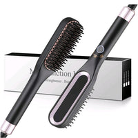 Mini brosse à lisser les cheveux, peigne chaud, fer en céramique