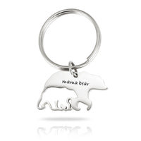 Bijoux de fête des mères porte-clés en acier inoxydable maman ours cadeau de Thanksgiving mère ours avec revêtement de Surface