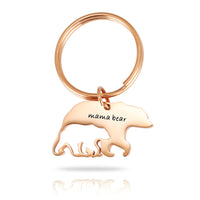 Bijoux de fête des mères porte-clés en acier inoxydable maman ours cadeau de Thanksgiving mère ours avec revêtement de Surface