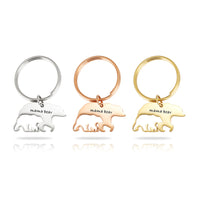 Bijoux de fête des mères porte-clés en acier inoxydable maman ours cadeau de Thanksgiving mère ours avec revêtement de Surface