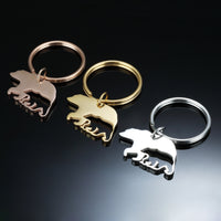 Bijoux de fête des mères porte-clés en acier inoxydable maman ours cadeau de Thanksgiving mère ours avec revêtement de Surface