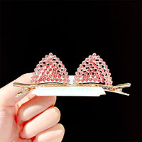 Sweet Women Rhinestone Hairpin Cute Cats