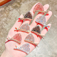 Sweet Women Rhinestone Hairpin Cute Cats