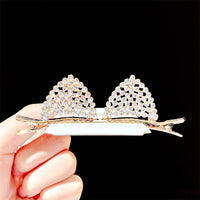 Sweet Women Rhinestone Hairpin Cute Cats