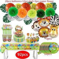 Safari con globos metalizados de león y mono de fiesta de animales de la selva