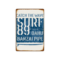Decoración rústica de la pared de la barra de surf de la playa de la pintura del hierro