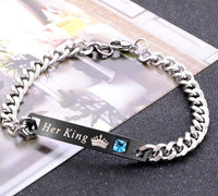 Su Rey Su Reina Su Bella Su Bestia Pulseras para Parejas