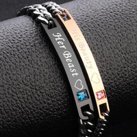 Su Rey Su Reina Su Bella Su Bestia Pulseras para Parejas