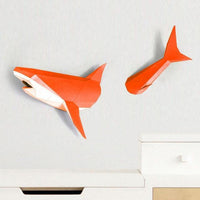 Modèle de papier origami requin bricolage décoration murale 3D