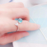 Bague queue de sirène en cristal bleu