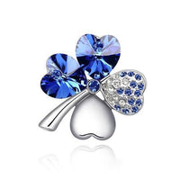 Sweet Crystal Four-leaf Clover Brooch
