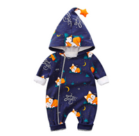 Fox Pattern Hooded Jumpsuits (Baby/Toddler)