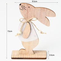 Decoración de carpintería de conejito de Pascua