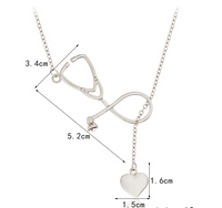 Stethoscope Heart Toggle Necklace