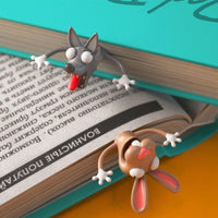 Marque-page 3D animal de dessin animé écrasé