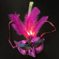 Masques de mascarade en plumes optiques rougeoyantes