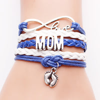 Bracelet de pied Infinite Love Mom tissé à la main