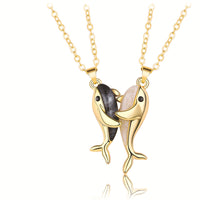 Collier Couple Amour Baleine Paire De Magnétites