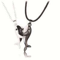 Collier Couple Amour Baleine Paire De Magnétites