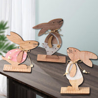 Decoración de carpintería de conejito de Pascua