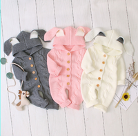 Bunny Ears Hooded Knit Romper (Baby/Toddler)
