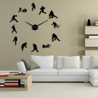 Horloge murale sans cadre de baseball