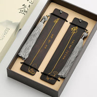 Coffrets cadeaux de marque-pages en bois sculpté chinois