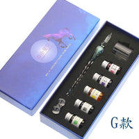 Glass Calligraphy Dip Pen & Ink Set
