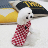 Checkered Plaid Winter Dog Vest