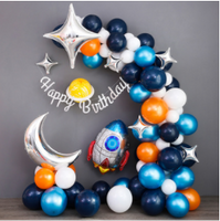 Globos de decoración de cumpleaños con tema espacial de cielo estrellado