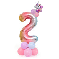 Unicorn Gradient Rainbow Number Balloons