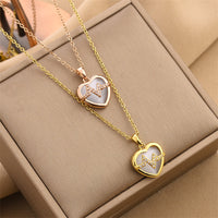 Collar con colgante de corazón de ópalo Heartbeat