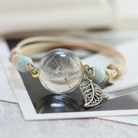 Bracelets à breloques en fleurs séchées et en résine