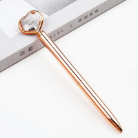 Crystal Heart Metal Pens
