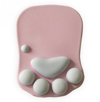 Alfombrilla de ratón con forma de pata de gato con soporte para muñeca