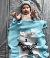 Mantas para bebé de punto de zorro o oso