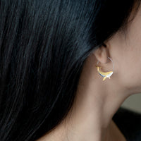 Boucles d'oreilles baleine Kunpeng, conception artistique naturelle simple