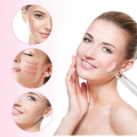 Rodillo facial de jade de cuarzo rosa natural vibrante eléctrico