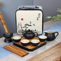 Service à thé en poterie ancienne japonaise