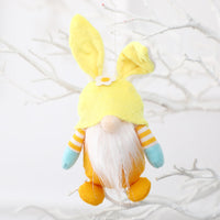Colgante de adorno de muñeca de gnomo de conejito de Pascua