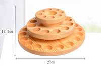 Présentoir rond en bois pour huiles essentielles